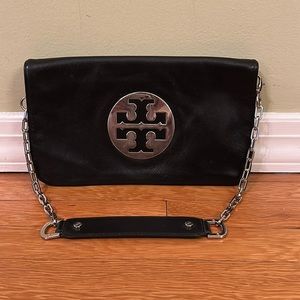Tory Burch “Reva” Leather Clutch / Shoulder Chain Bag